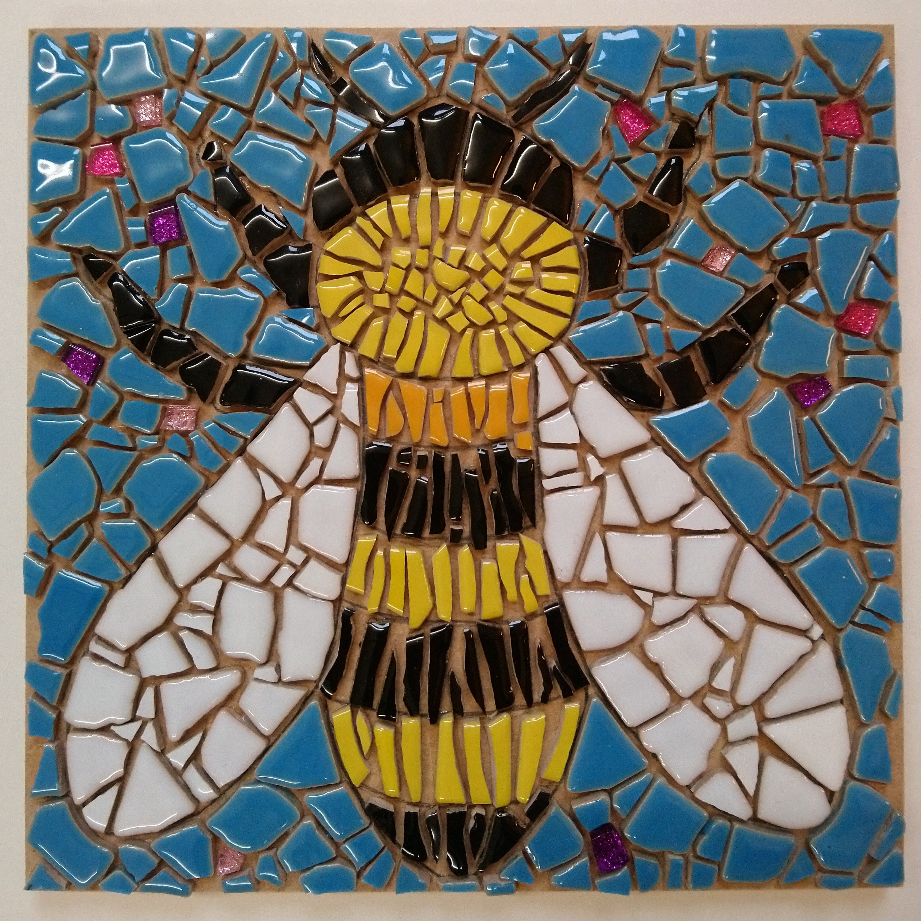Bee DIY Mosaic Kit Blue Sky Mosaic Gift Etsy