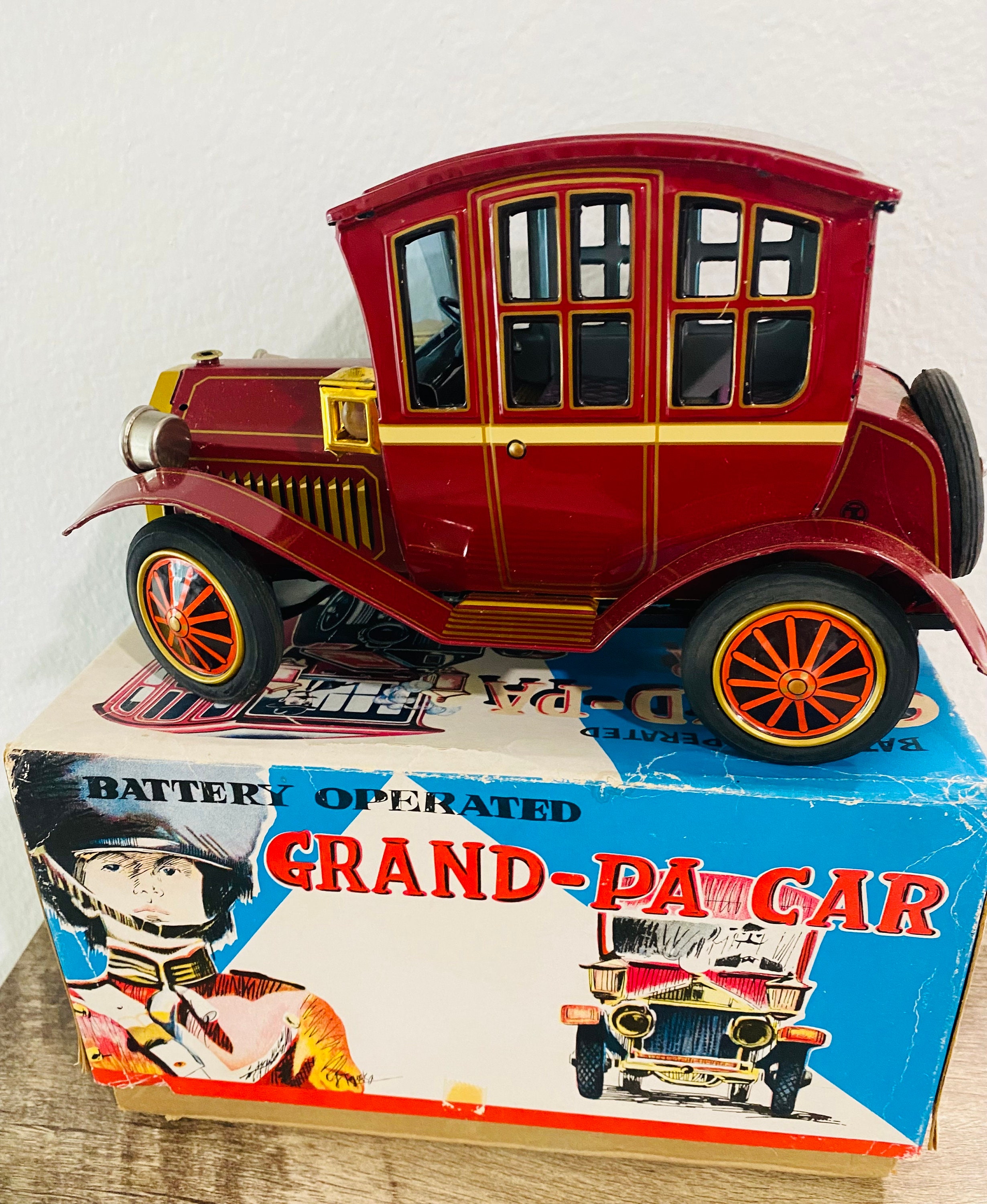 JERRY マスダヤ　1976　日本製　レア商品   入手困難品 Rare Vintage Modern Toys Japan Tin G Man Friction Car In Box