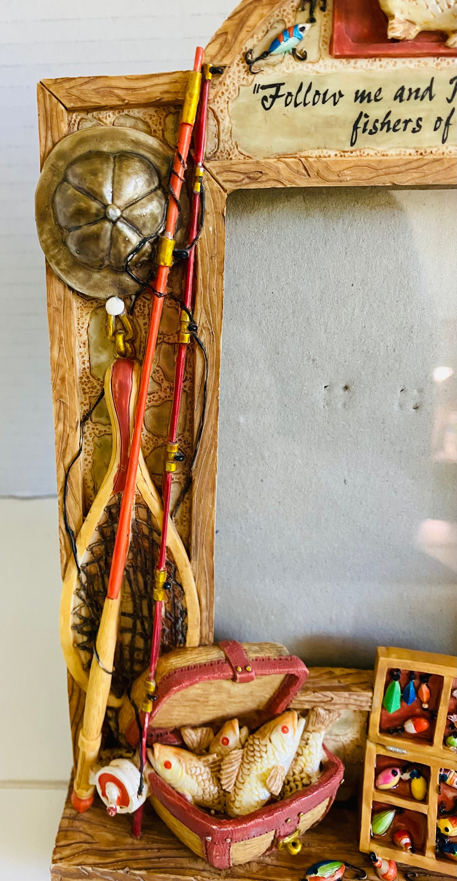 1980s Picture Fishing Picture Frame Fisherman Photo Frame Etsy