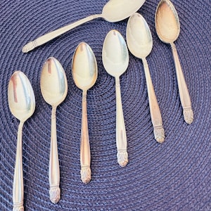 Danish Princess von Holmes & Edwards Silberplatte Besteck Lot von 6 Plus 1 Jelly Heber 17 Uhr Teelöffel Auslaufmuster