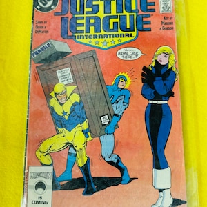 DC Justic League International Comic Magazine Dec 1987 Vol 8 By Griffen & Dematteis Art By Maguire And Gordon Vintage Collectible Comic Book