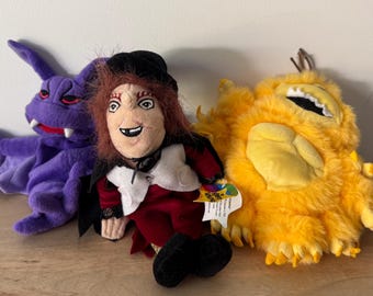3 Krofft Superstars Vintage Pushies HR Pufnstuff Witchiepoo - Stupid Bat - Seymour The Spider NWT