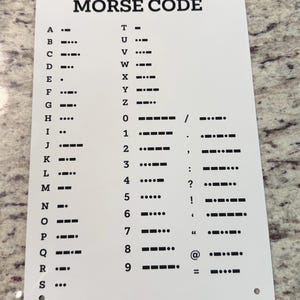 Morse Code 8” x 12” Sign Reference Chart