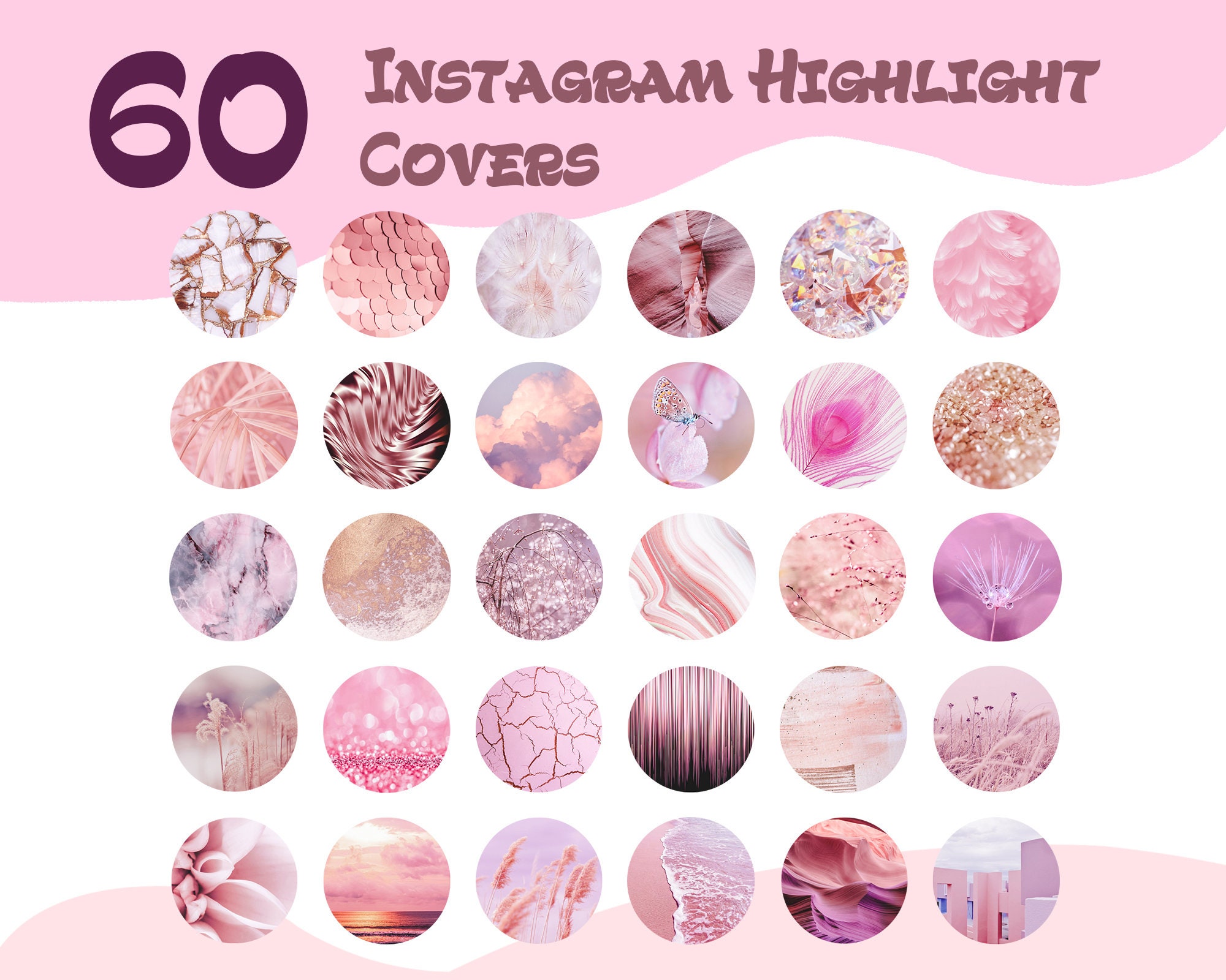 60 Instagram Highlight Covers Pink highlights Instagram | Etsy