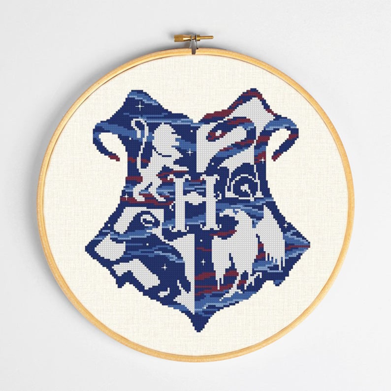 Set of 5 cross stitch pattern PDF Hogwarts Castle Cross | Etsy