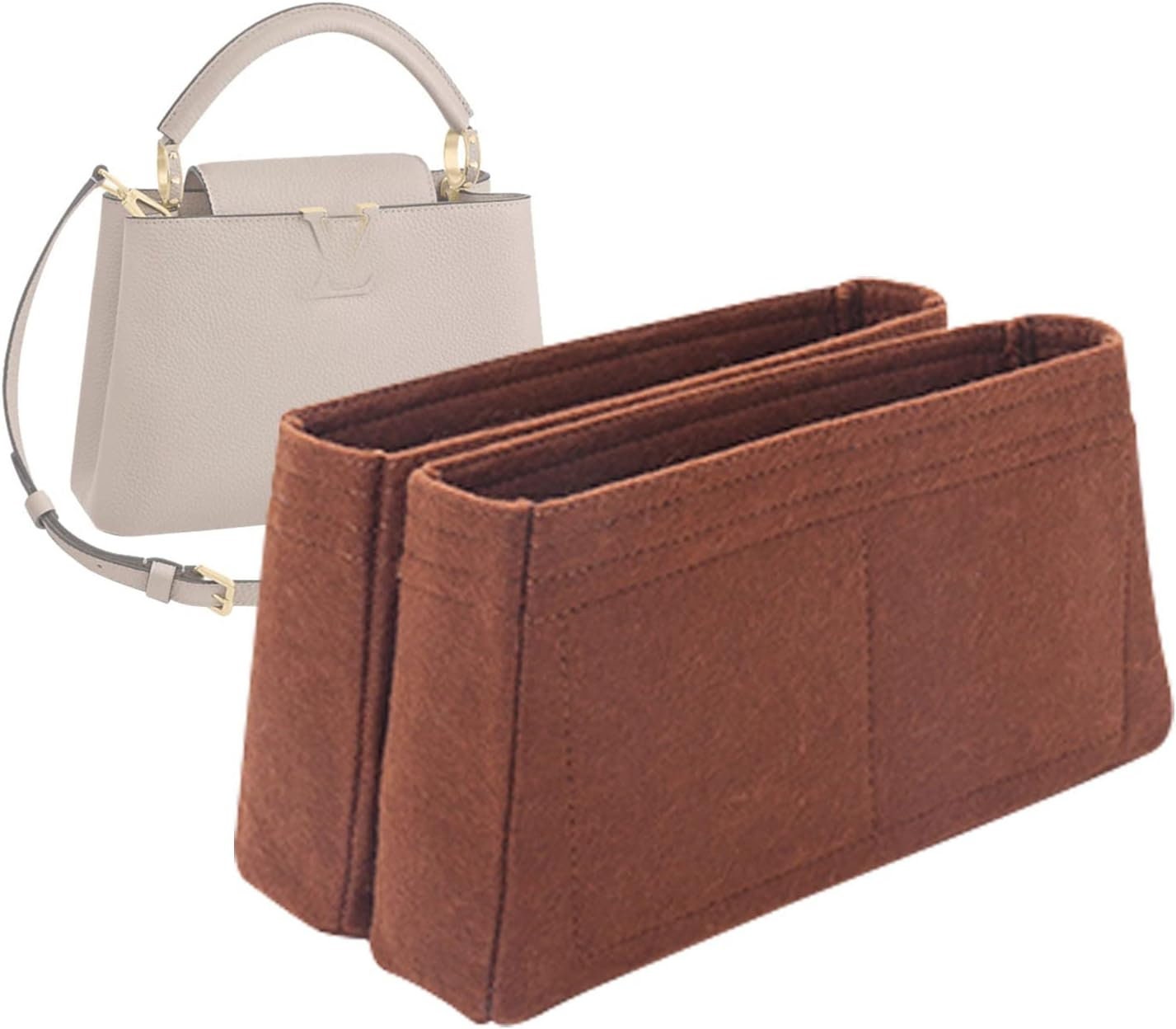  Soyizom Felt Purse Organizer Purse Insert Fits Cannes Cylinder  Bag Insert Tote Organizer for Women Purse Liner Purse in Purse,Beige :  Clothing, Shoes & Jewelry
