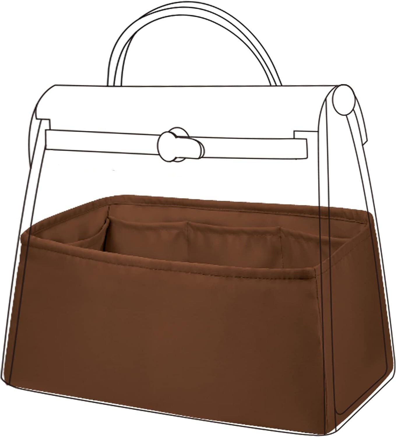 Lckaey for hermes Herbag bags for women bag 39 insert Handbag Shapers  1011brown-37.5 * 13 * 17cm