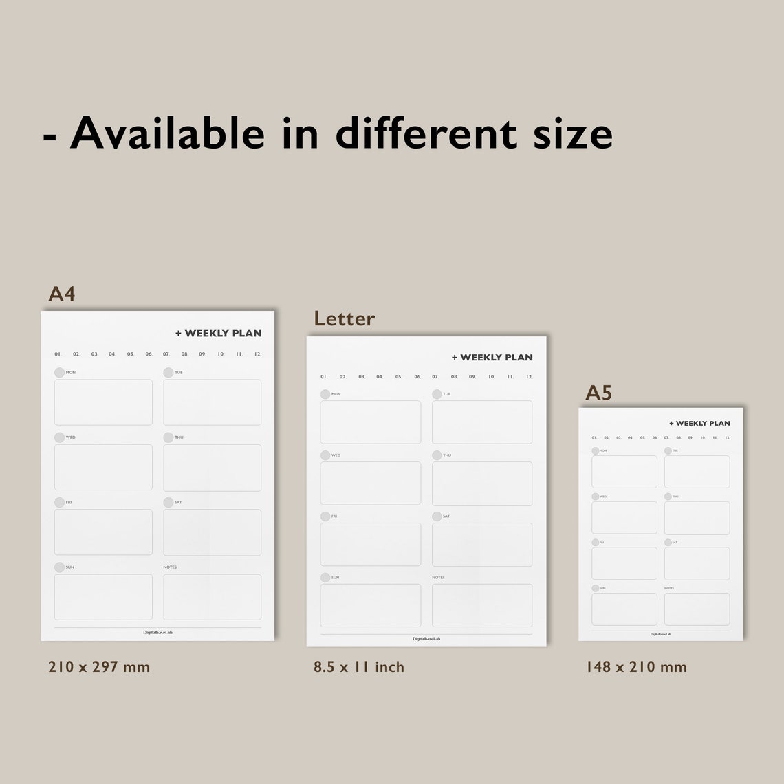 Weekly Planner Printable/ Planner Inserts/ Planner Pages/ Undated Planner/ Perpetual Layout/ A4 ...
