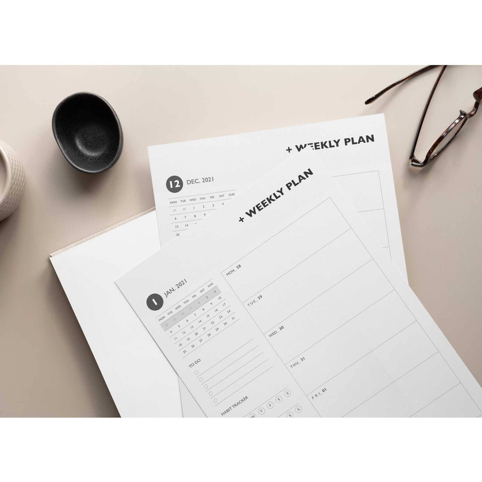 2021 Weekly Planner Printable/ Week Planner Inserts/week Planner Pages/ A4 Size, A5 Size, Letter