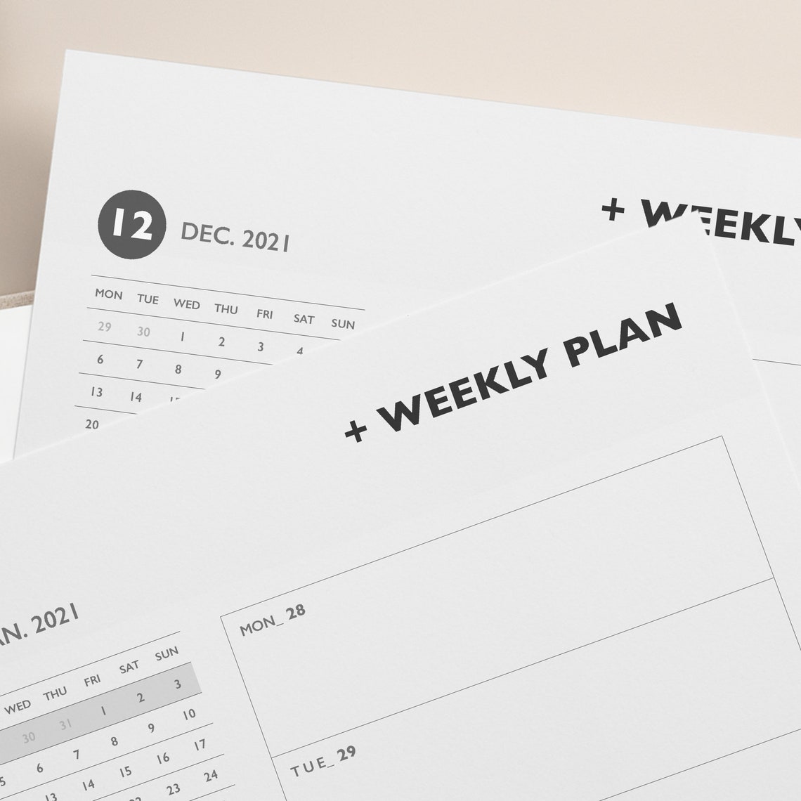 2021 Weekly Planner Printable/ Week Planner Inserts/week Planner Pages/ A4 Size, A5 Size, Letter