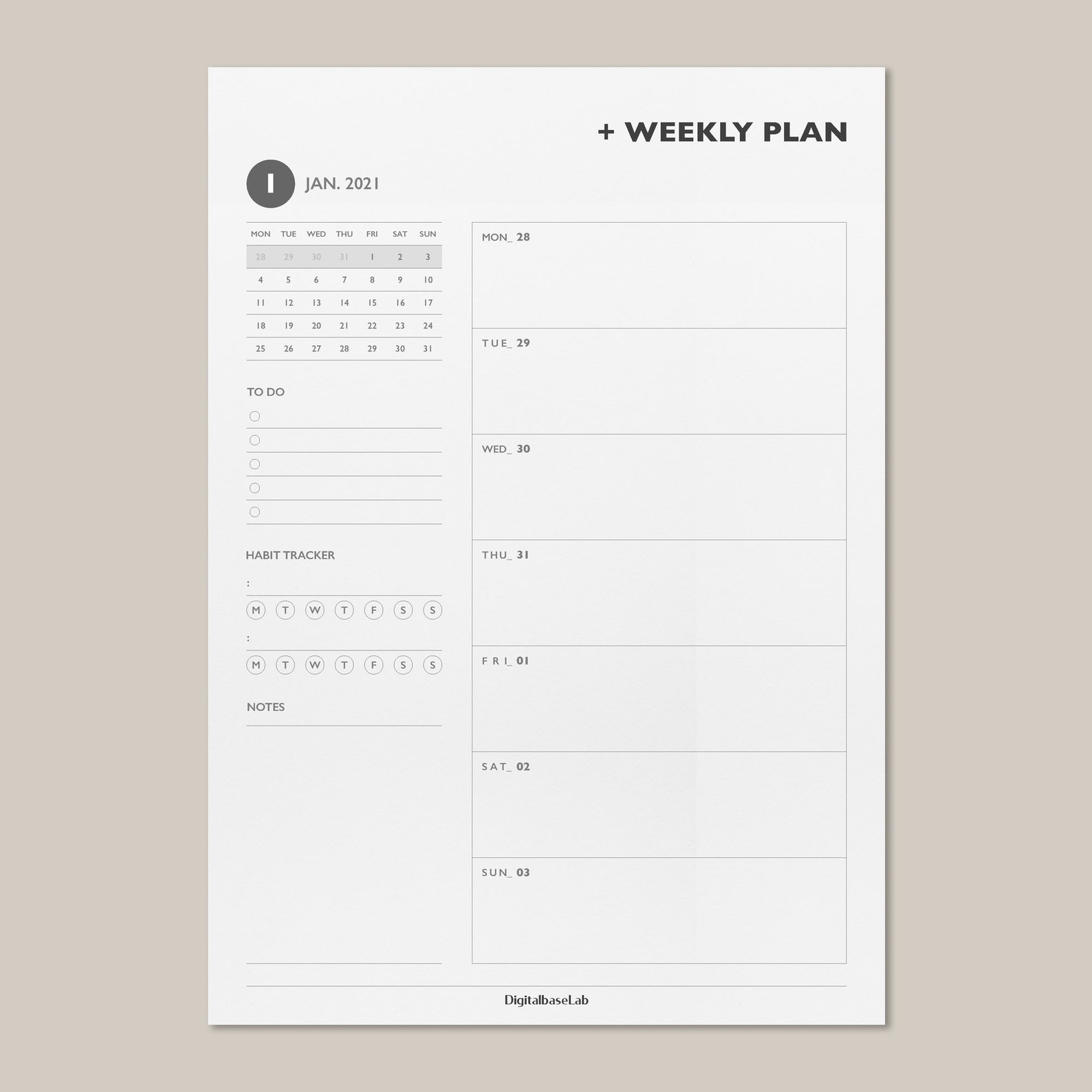 2021 Weekly Planner Printable/ Week Planner Inserts/week Planner Pages/ A4 Size, A5 Size, Letter