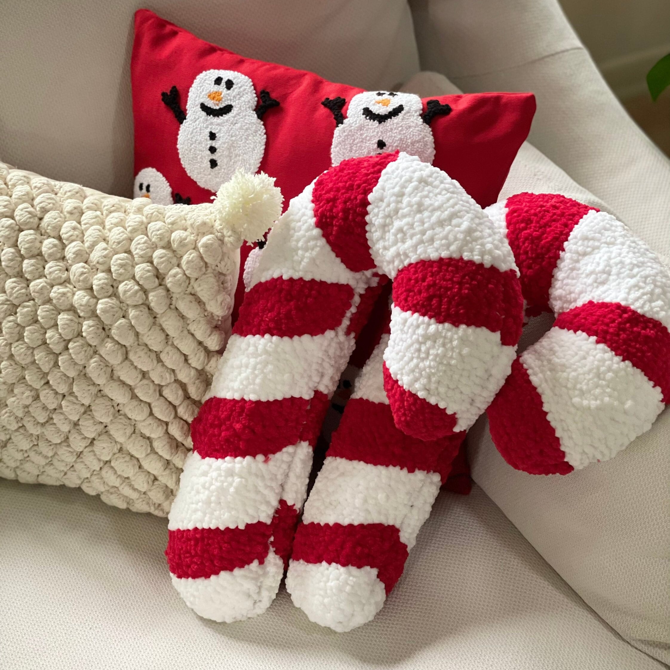 Candy Cane Kids Christmas Throw Pillow + Reviews