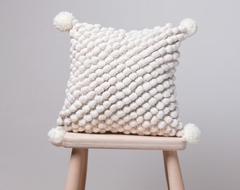 Diamond Bobble Pillow , Crochet Pillow, Farmhouse Crochet, Modern Crochet, Diamond Crochet, Simple Crochet Design, Boho Pillow Cover