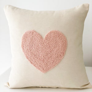 Love Punch Needle Pillow, Fluffy pillow, Punch pillow cover, pillow case, cushion cover, punch pillow, decorative sofa pillow,