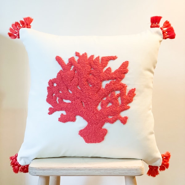 Corals Pattern White Cushion main image 1