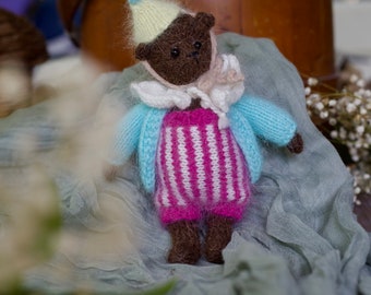 Knitted Teddy Bear Stuffed Knit Bear Stuffed Teddy Bear Toy Handmade Teddy Bear Handmade Toy Soft Teddy Bear Toy Gift for Kids