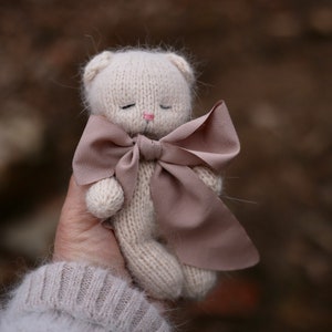 Newborn Knitted Toy Photography Props Knitted Toy Baby Knitted Soft Toy Stuffed Animal Toy Newborn Knitted Animal Kitty Stuffed Toy