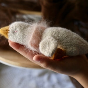 Knit Duck Plush Toy Anigurumi Duck Knitted Goose Cute Duckling Plush Toy Handmade Duck Soft White Duckling Baby Show idea Packet Toy