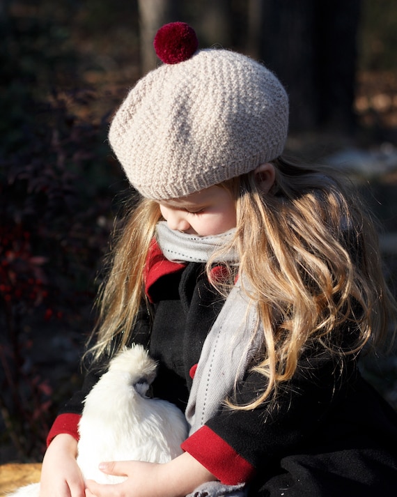 Boina francesa para niña, sombrero de chico, boina de punto, boina de  pompón, boina de punto de lana, sombrero de punto para niño pequeño, boina  de punto, calcetín de Navidad 