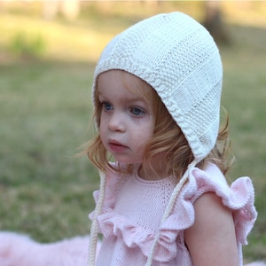 Baby Bonnet Knit Baby Cotton Baby Hat Baby Shower Gift Knit Girl Bonnet Knit Hat For Baby Girl Bonnet Baptism Bonnet Soft Hat