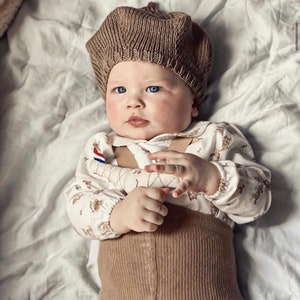 Boina francesa de punto, boina beige, sombrero para niños, boina de punto  para niña con pompón, sombrero para niños pequeños con boina de lana PomPom  -  México