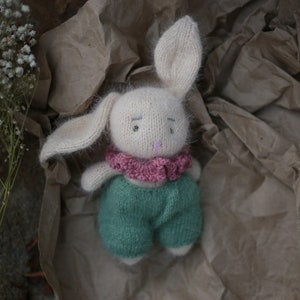 Soft Toy Handmade Knitted Bunny Handmade Bunny  Toy Handmade Gift Unique Toy Unique Gift Mini Toys Amigurumi Toy Amigurumi Bunny Waldorf Toy