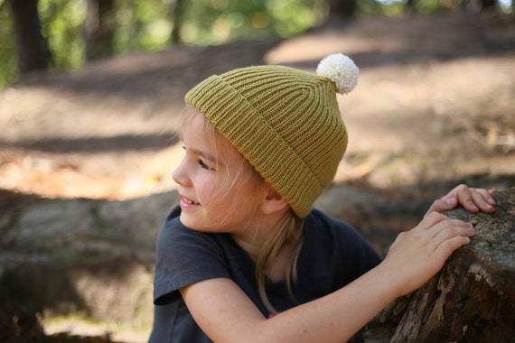 Bonnet à pompon, bonnet d'hiver, bonnet en laine, bonnet tricoté, bonnet  pour femme, bonnet pour enfant, bonnet pour bébé, laine mérinos tricotée  avec