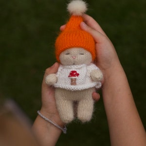 Soft Toy Handmade Toy Handknited Kitten Knit Toy Handmade Gift Unique Toy Unique Gift Mini Toys Amigurumi Toy Amigurumi Kitten Waldorf Toy