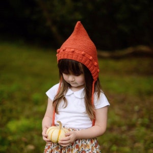 Pixie Baby Bonnet  Winter Baby Gnome Hat Wool Popcorn Handknitted Hat ToddlerHat Baby Photo Props Fall  Bonnet Pixie Bonnet Minikane Clothes