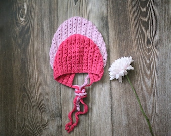 Baby Knit Bonnet Merino Bonnet For Baby Shower Hat Warm Bonnet for Kids Bonnet Baby Photo Prop Vintage Style Bonnet Soft Hat