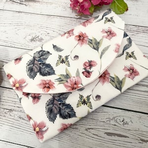 Rosa Floral Clutch Bag | Sommer Geldbörse, Hochzeit, Brautjungfer Geschenk | Mutter der Braut | Besonderer Anlass | Abend-Kupplung, rosa Handtasche