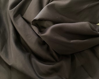 Black organic bamboo silk fabric; vegan silk; sustainable fabric; fabric sample