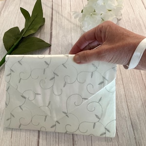 Bridal Clutch Bag With Wrist Strap| Ivory & Silver Wedding Purse | Hand Bag | Bridesmaid bag | Evening Bag | Wedding Day bag for phone