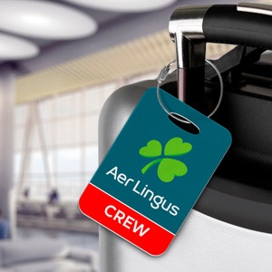 Aer Lingus Crew Luggage Tag - Airlines, Cabin Crew, Aeroplane, Livery, Retro, Aeroplane, Aviation Active