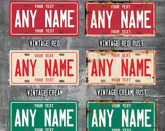 Personalised/Customised US Style License Plate 'Printed 3D Effect' (Choose your text and colour) Handmade in the UK