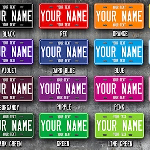 Placa de licença personalizada/estilo EUA (escolha seu texto, cor e tamanho) Feito à mão no Reino Unido - Placa impressa