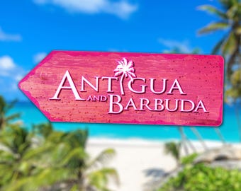Antigua Caribbean Arrow Road Sign - Man Cave, Garage, Memorabilia, Memories