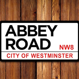 Abbey Road - UK Street Sign - Clean/Distressed Look, Man Cave, Garage, Memorabilia, Memories, Street Sign, London