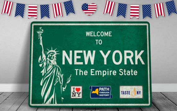 welcome to new york 交通標識 USA 看板 アメリカ Welcome to New York - US Road Sign, Street Signs