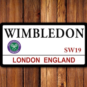 UK Straßenschild - Wimbledon - Sauberer / abgenutzter Look, Männerhöhle, Garage, Erinnerungsstücke, Erinnerungen, Straßenschild, London, Tennis, Andy Murray