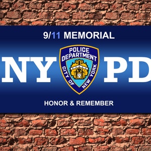 NYPD 9/11 Memorial Metal Plate - New York Police Department - WTC