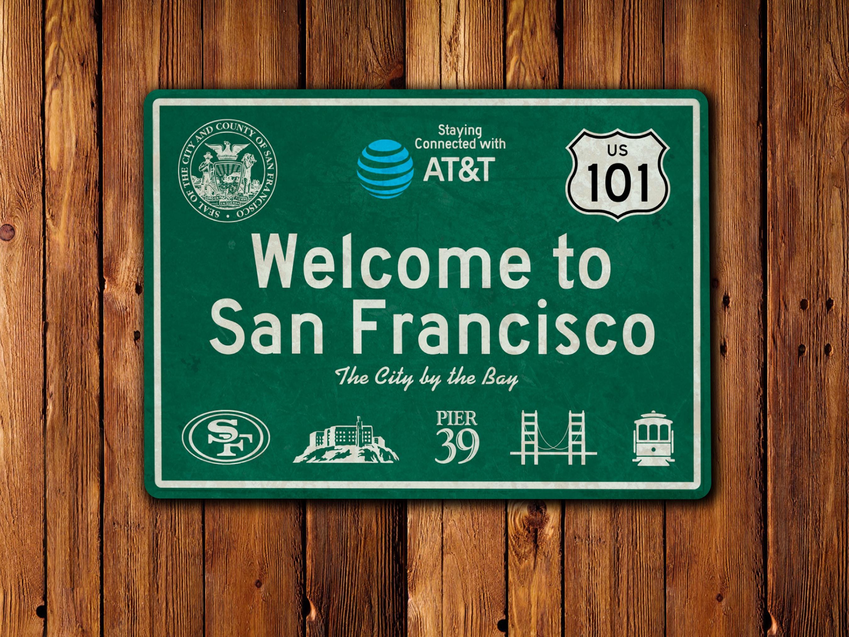 Welcome to San Francisco, US 101 Highway - US Road Sign, Street Sign, Memorabilia