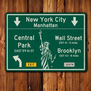ニューヨーク市 - マンハッタン、セントラルパーク、ウォール街、ブルックリン - 米国の道路標識、街路標識、記念品