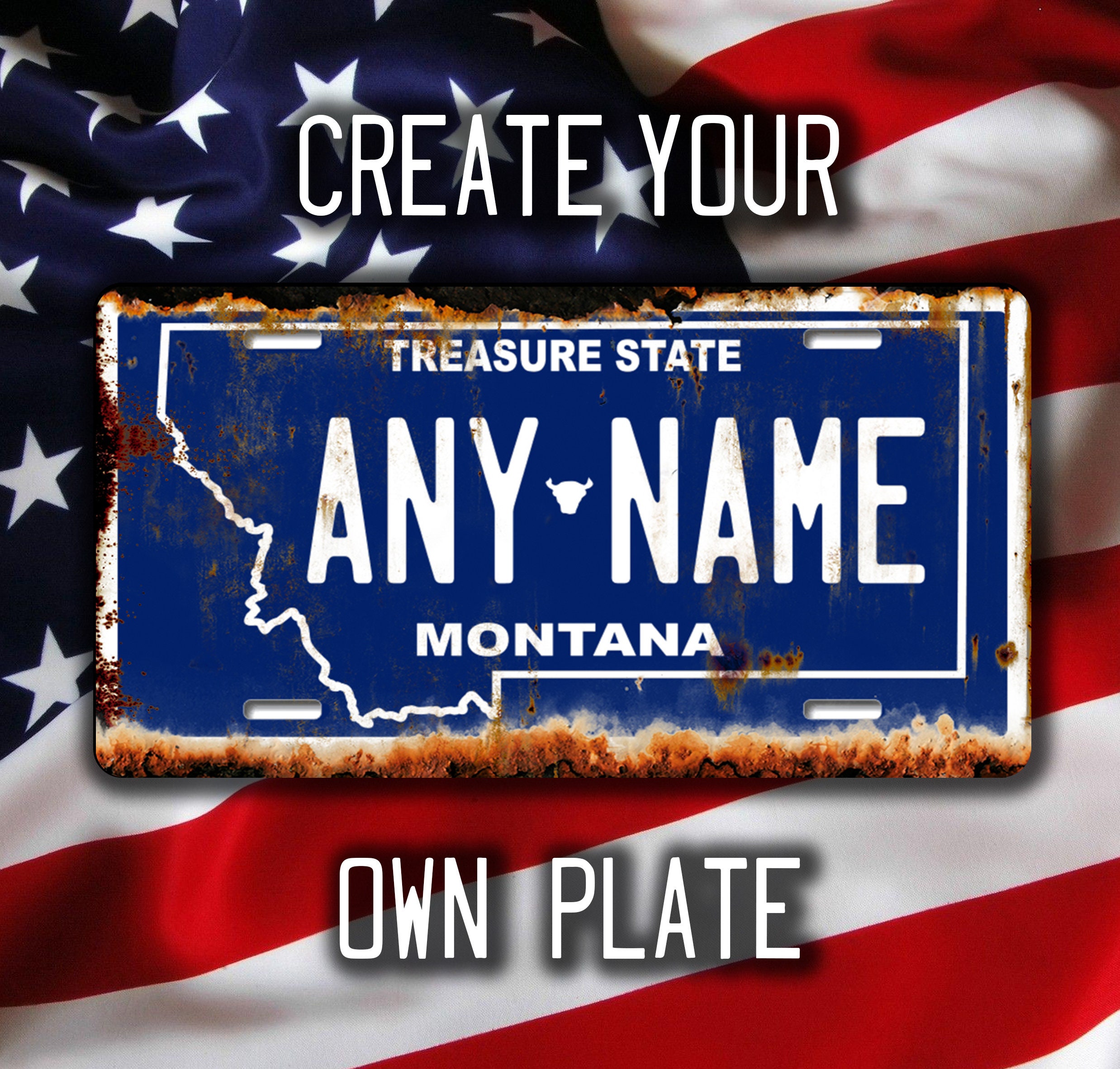 Montana USA Custom Metal License Plate Americana US Etsy