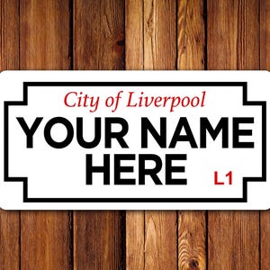 Create your own Liverpool Street Sign - Retro Road Sign, Vintage, Street Sign, Garage, Shed, Man Cave