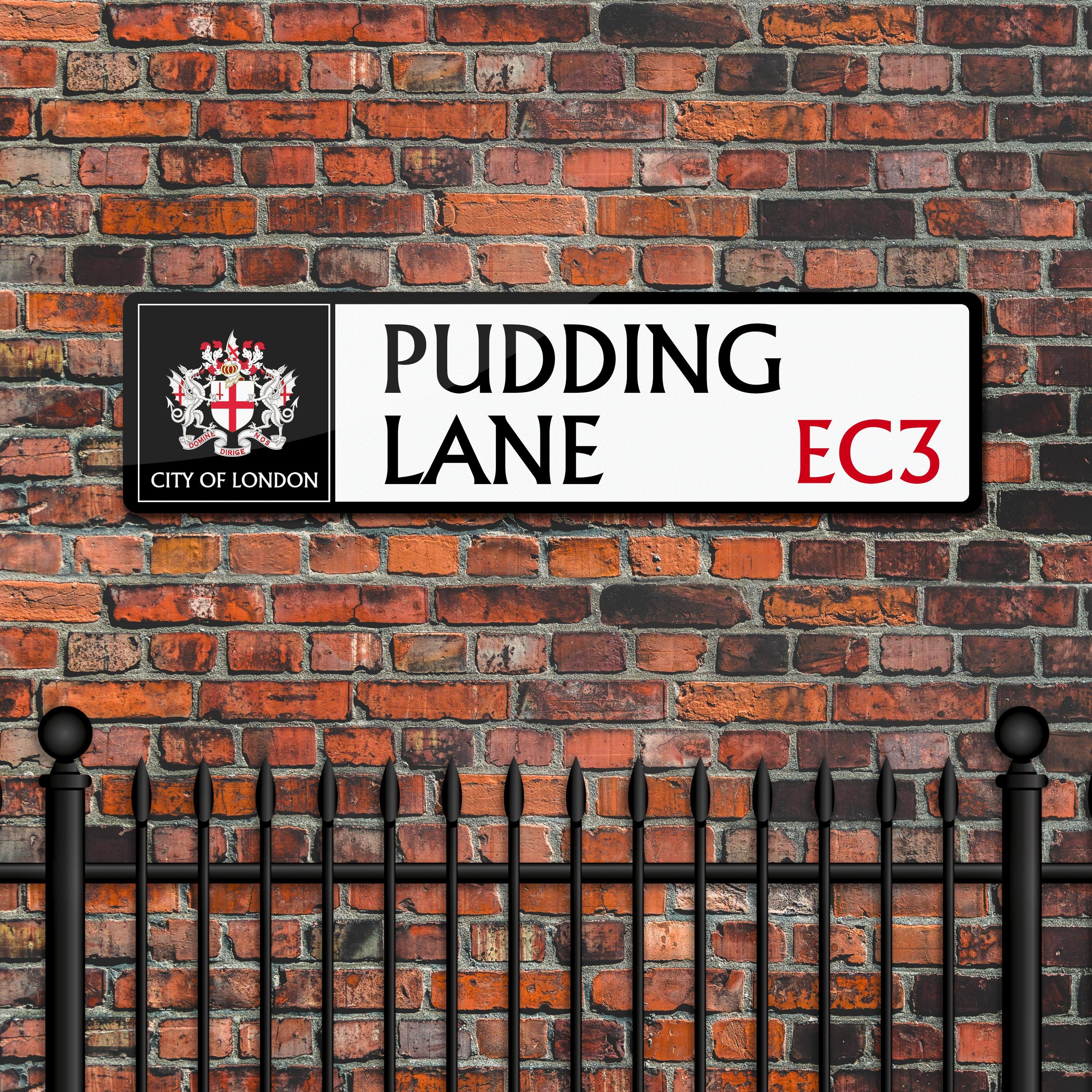 Normal Pudding Sign Pudding Lane - City of London Street Sign – Metal Plaque | Vintage ...