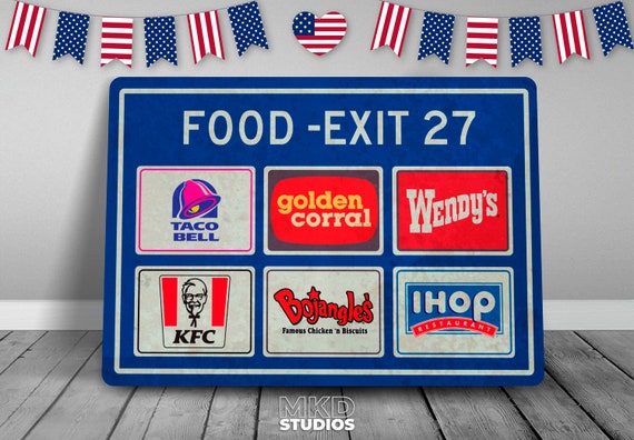 Buy Highway Service Station Sign, Food, Restaurant, Wendy