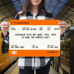 Erstelle dein eigenes Metal UK Zugticket - A4 Aluminium - U-Bahn, U-Bahn, Retro London, Geburtstag, Jubiläum, Garage, Schuppen, Man Cave