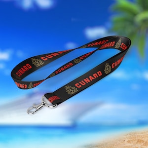 Lanyard Cunard Cruises con porta carte d'identità - Nave da crociera - Esclusiva Travel Merch
