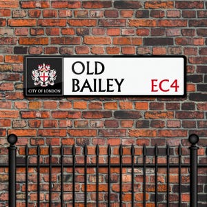 Old Bailey - Cartello stradale della City of London - Targa in metallo / Decorazione vintage londinese / Regalo britannico / Decorazione murale per bar, ufficio o caverna dell'uomo